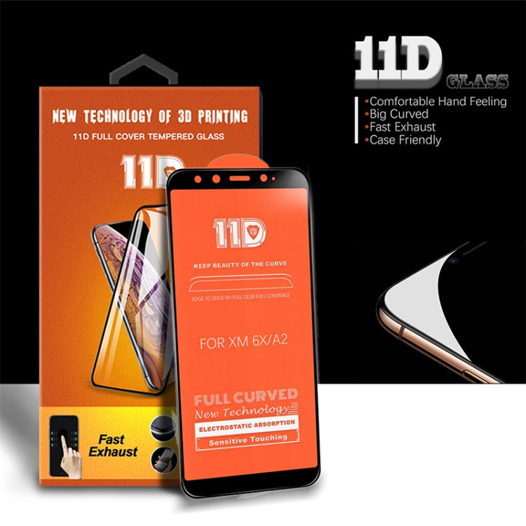 mietubl Scratchproof 11D HD Full Glue Full Curved Screen Tempered Glass Film for Xiaomi Mi 6X / A2(Black)