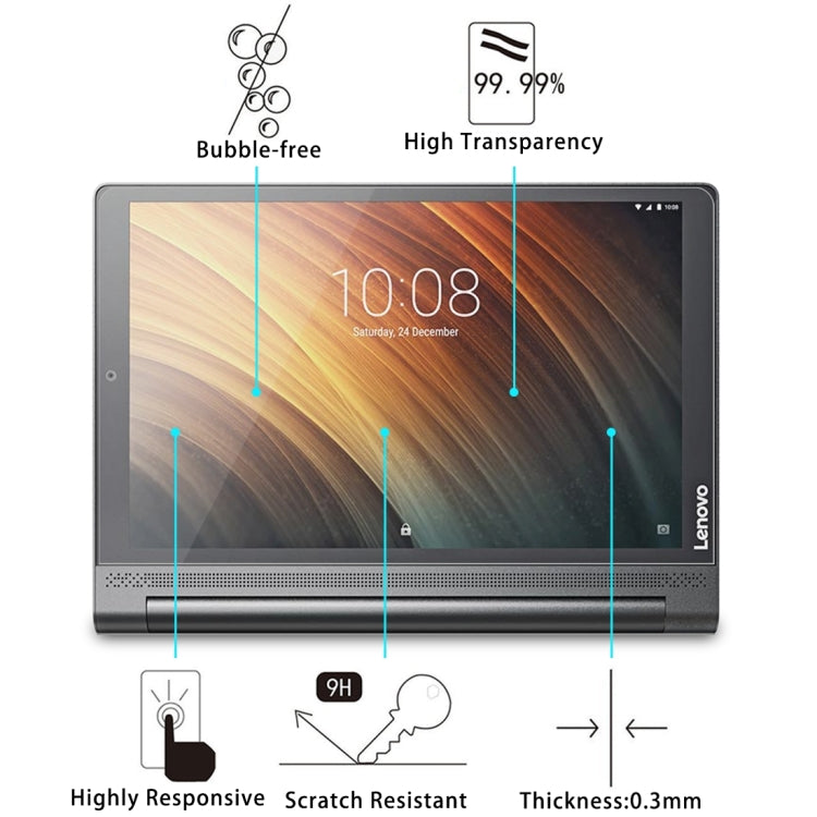 75 PCS for Lenovo YOGA Tab3 Plus 10.1 inch 9H Surface Hardness Tempered Glass Screen Protector