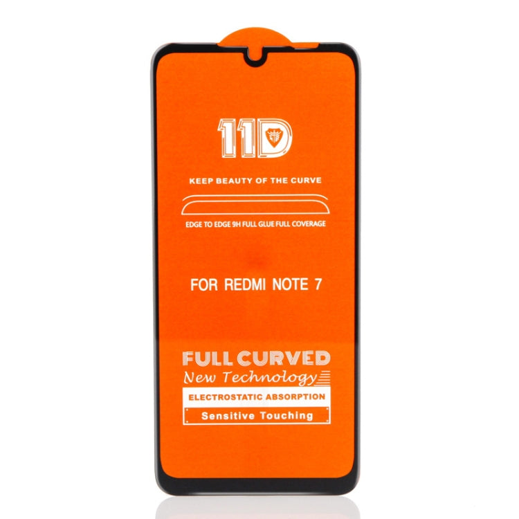 mietubl Scratchproof 11D HD Full Glue Full Curved Screen Tempered Glass Film for Xiaomi Redmi Note 7 Pro (Black)