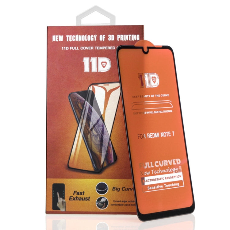 mietubl Scratchproof 11D HD Full Glue Full Curved Screen Tempered Glass Film for Xiaomi Redmi Note 7 Pro (Black)