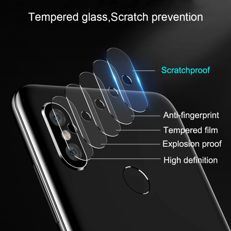 For Vivo Z5x 0.3mm Metal Rear Camera Lens Ring + Rear Camera Lens Tempered Glass Film Set