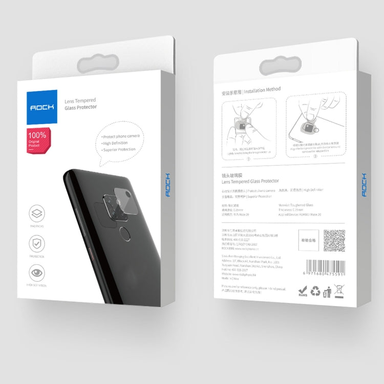 2 PCS ROCK 0.15mm Tempered Glass Rear Camera Lens Protector Film for Huawei Mate20 X