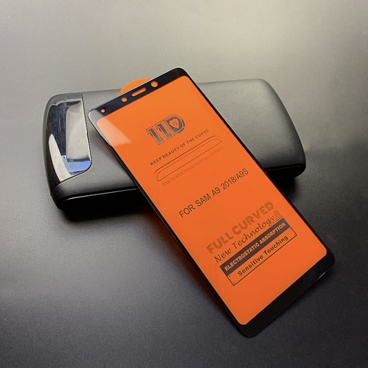 25 PCS mietubl Scratchproof 11D HD Full Glue Full Curved Screen Tempered Glass Film for Galaxy A9 (2018) / A9s / A9 Star (Black)