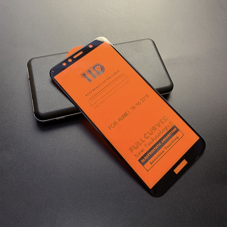 mietubl Scratchproof 11D HD Full Glue Full Curved Screen Tempered Glass Film for Huawei Honor 7A / Y6 (2018)(Black)