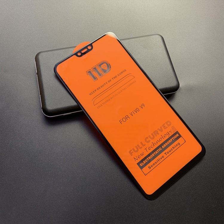 mietubl Scratchproof 11D HD Full Glue Full Curved Screen Tempered Glass Film for Vivo V9 / Y85(Black)