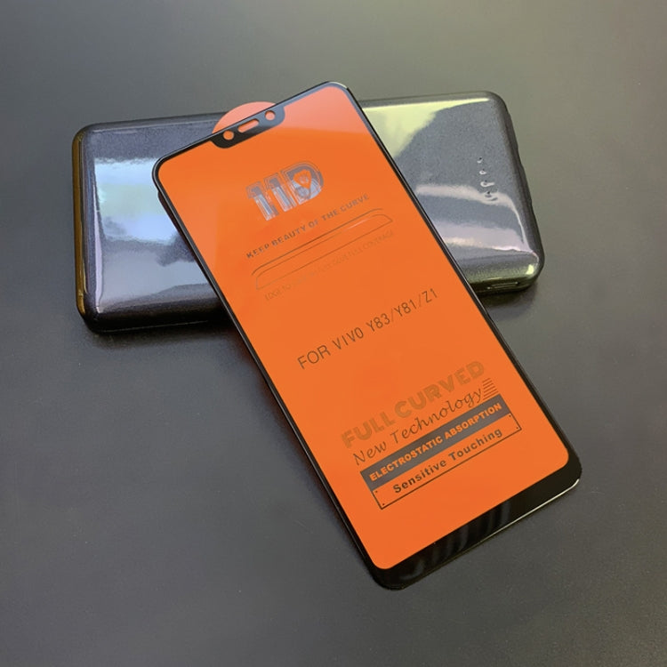 25 PCS mietubl Scratchproof 11D HD Full Glue Full Curved Screen Tempered Glass Film for Vivo Y81 / Y83 / Z1(Black)