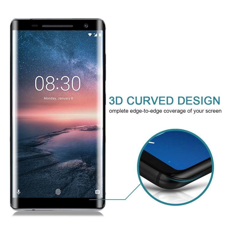 For Nokia 8 Sirocco 3D Curved Edge Full Screen Tempered Glass Film