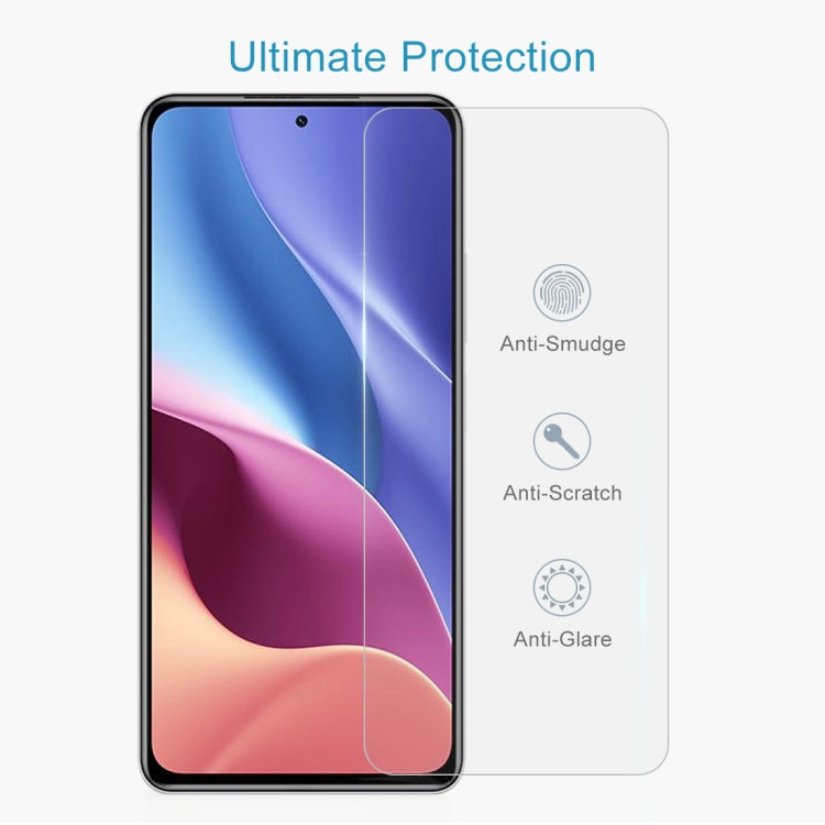 For Xiaomi Redmi K40 5G 10 PCS 0.26mm 9H Surface Hardness 2.5D Explosion-proof Tempered Glass Non-full Screen Film
