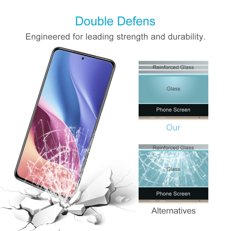 For Xiaomi Redmi K40 5G 50 PCS 0.26mm 9H Surface Hardness 2.5D Explosion-proof Tempered Glass Non-full Screen Film