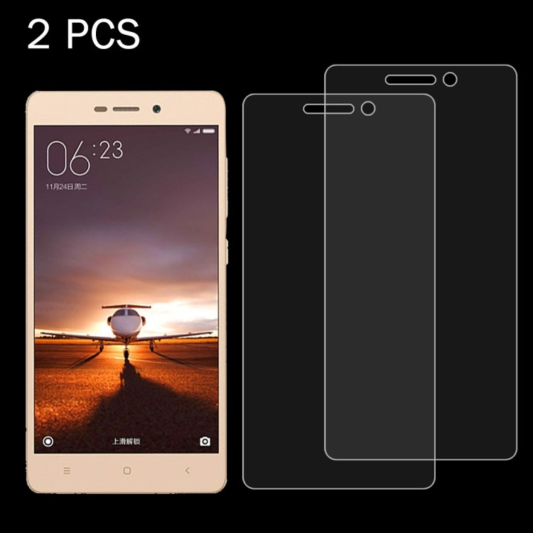 2 PCS for Xiaomi Redmi 3 & 3S 0.26mm 9H Surface Hardness 2.5D Explosion-proof Tempered Glass Screen Film