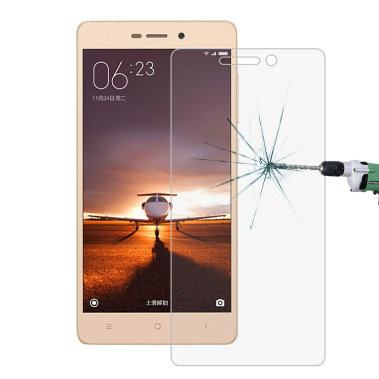 50 PCS for Xiaomi Redmi 3 & 3S 0.26mm 9H Surface Hardness 2.5D Explosion-proof Tempered Glass Screen Film, No Retail Package