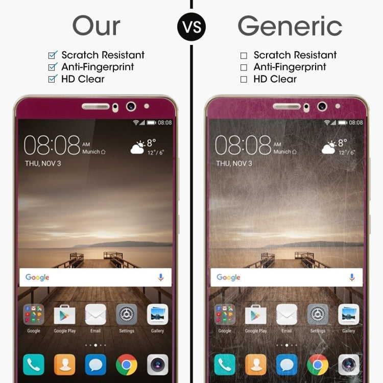 For Huawei  Mate 9 0.26mm 9H Surface Hardness Explosion-proof Silk-screen Tempered Glass Full Screen Film