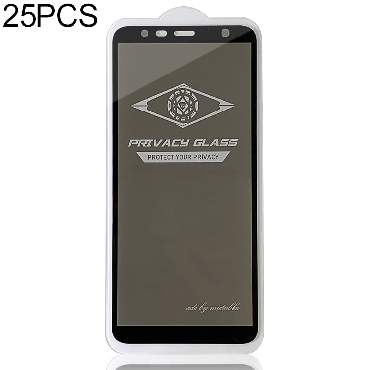 25 PCS MIETUBL For Galaxy J4 Plus / J6 Plus Anti-glare Full Screen Tempered Glass Film (Black)