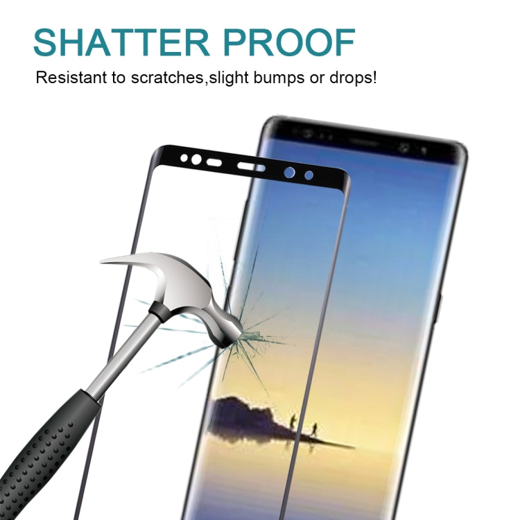 For Galaxy Note 8 0.3mm 9H Surface Hardness 3D Curved Silk-screen Full Screen Tempered Glass Screen Protector