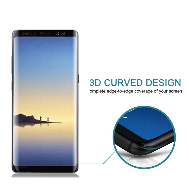 For Galaxy Note 8 0.3mm 9H Surface Hardness 3D Curved Silk-screen Full Screen Tempered Glass Screen Protector