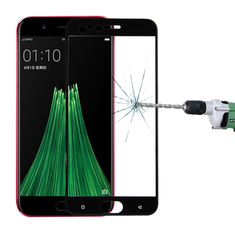 For OPPO  R11 0.3mm 9H Surface Hardness 3D Curved Silk-screen Full Screen Tempered Glass Screen Protector(Black)