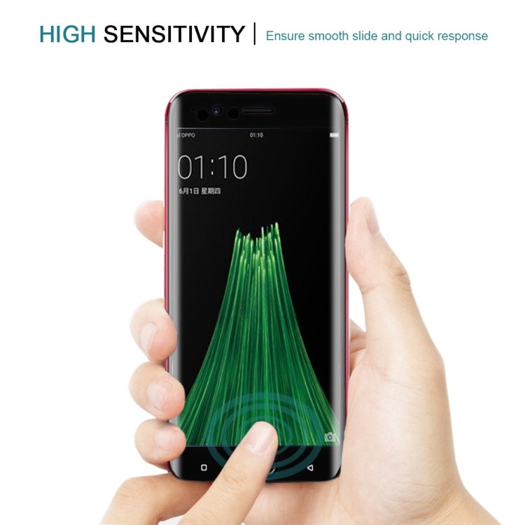 For OPPO  R11 0.3mm 9H Surface Hardness 3D Curved Silk-screen Full Screen Tempered Glass Screen Protector(Black)