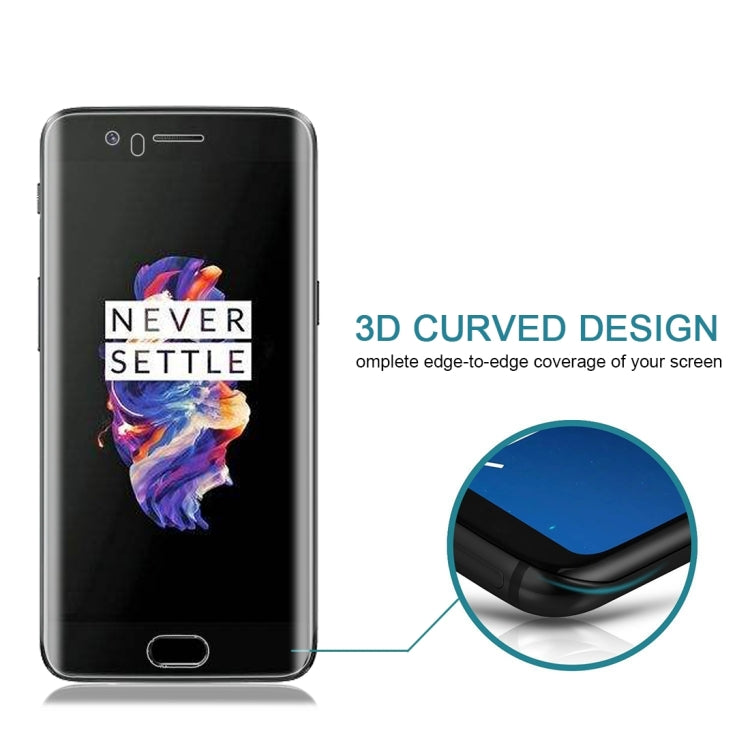 For OnePlus 5 0.3mm 9H Surface Hardness 3D Curved Full Screen Tempered Glass Screen Protector(Transparent)