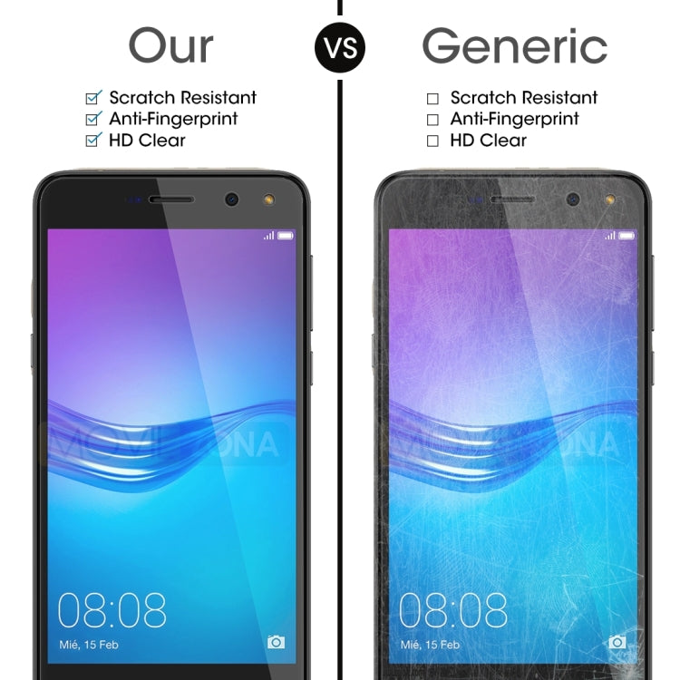 2 PCS for Huawei Y6 (2017) 0.26mm 9H Surface Hardness 2.5D Explosion-proof Tempered Glass Non-full Screen Film