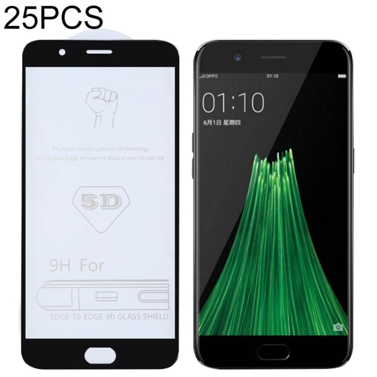 25 PCS 9H 5D Full Glue Full Screen Tempered Glass Film for OPPO R11
