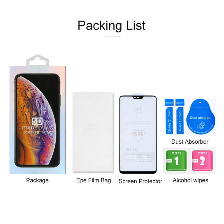 9H 5D Full Glue Full Screen Tempered Glass Film for OPPO R15 / F7