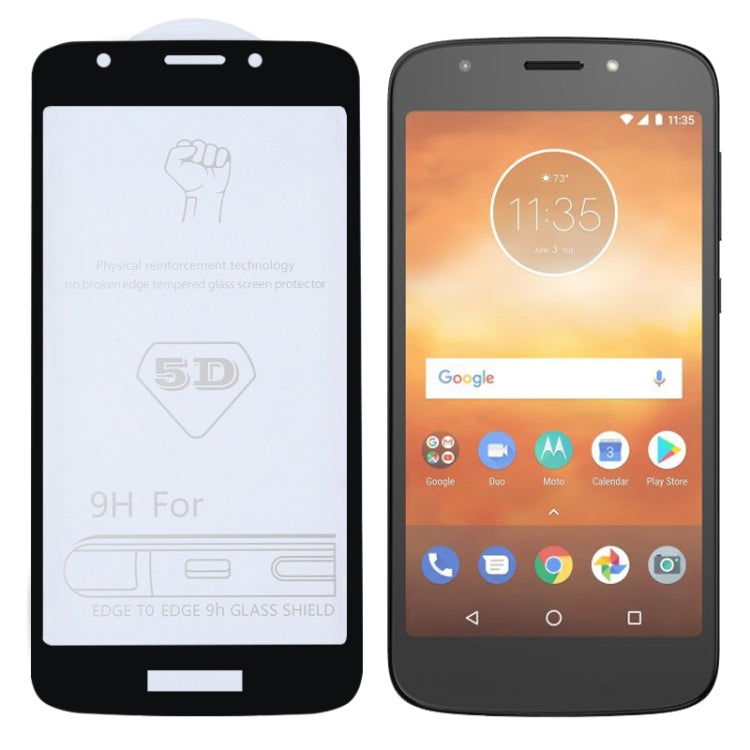 9H 5D Full Glue Full Screen Tempered Glass Film for Motorola Moto E5 Play