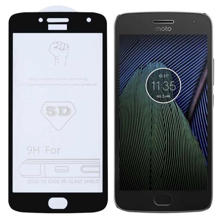 9H 5D Full Glue Full Screen Tempered Glass Film for Motorola Moto G5 Plus