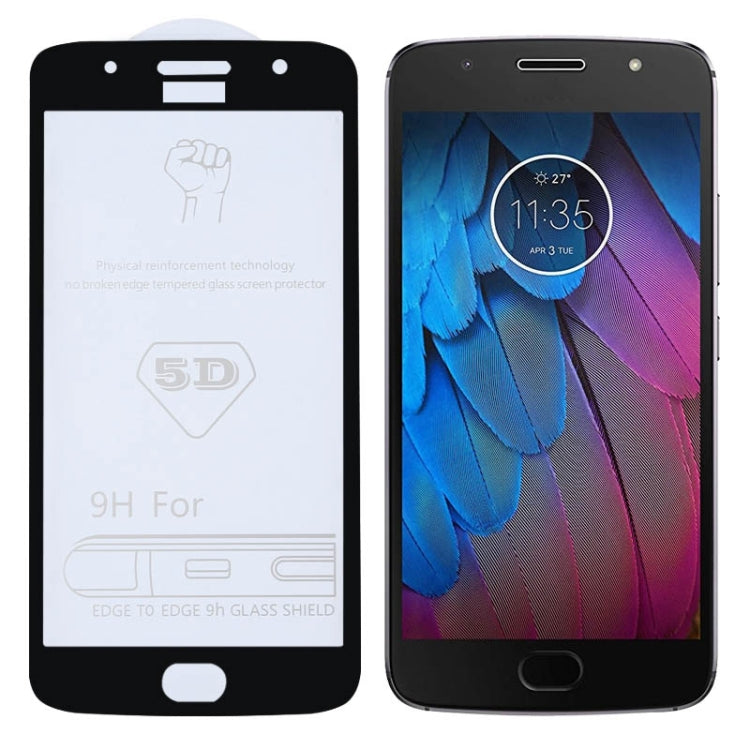 9H 5D Full Glue Full Screen Tempered Glass Film for Motorola Moto G5S