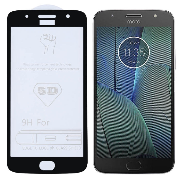 9H 5D Full Glue Full Screen Tempered Glass Film for Motorola Moto G5S Plus