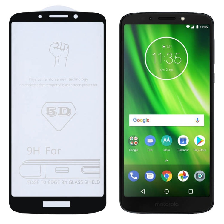 9H 5D Full Glue Full Screen Tempered Glass Film for Motorola Moto G6 Play / E5
