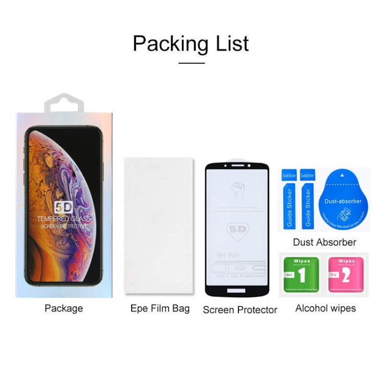 9H 5D Full Glue Full Screen Tempered Glass Film for Motorola Moto G6 Play / E5
