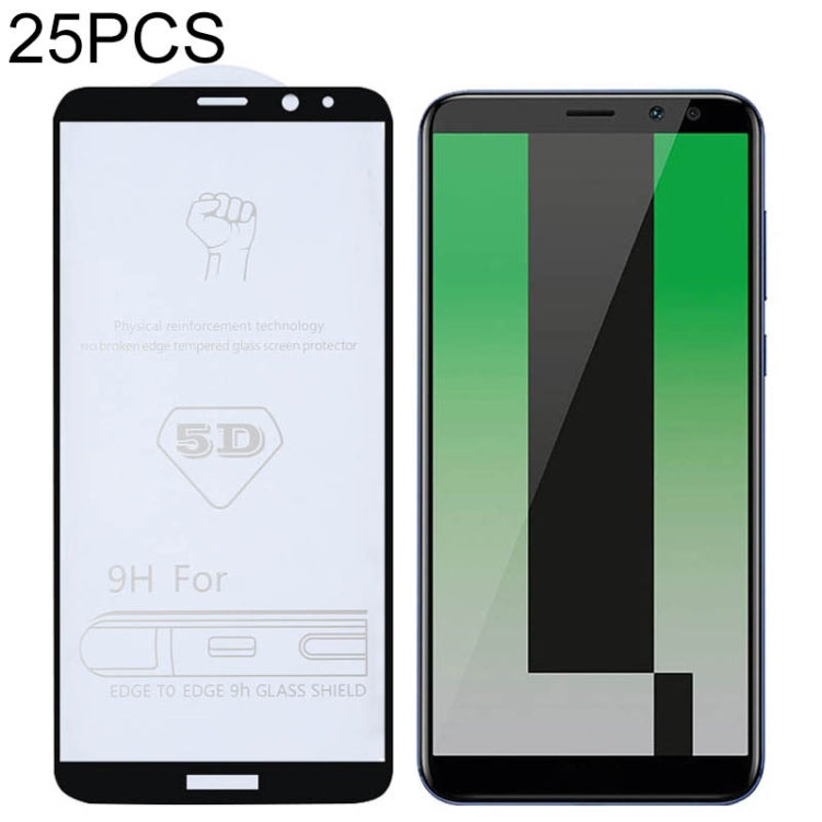 25 PCS 9H 5D Full Glue Full Screen Tempered Glass Film for Huawei Mate 10 Lite
