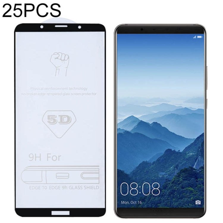 25 PCS 9H 5D Full Glue Full Screen Tempered Glass Film for Huawei Mate 10 Pro