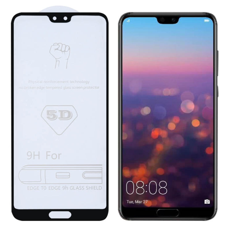 9H 5D Full Glue Full Screen Tempered Glass Film for Huawei P20