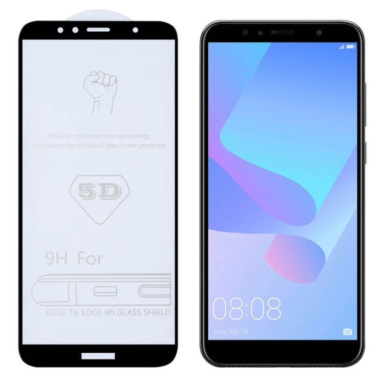 9H 5D Full Glue Full Screen Tempered Glass Film for Huawei Y6 (2018) / Enjoy 8e