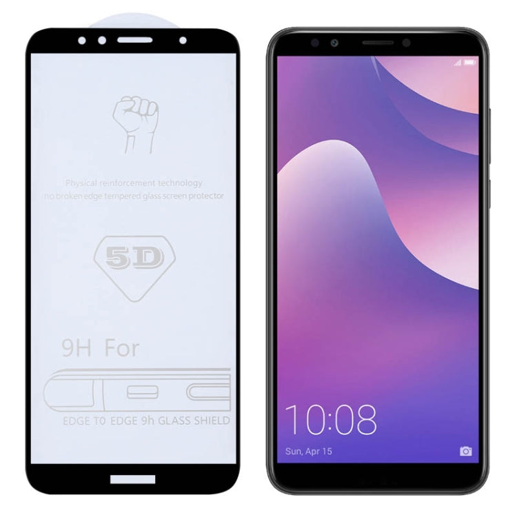 9H 5D Full Glue Full Screen Tempered Glass Film for Huawei Y7 (2018) / Enjoy 8