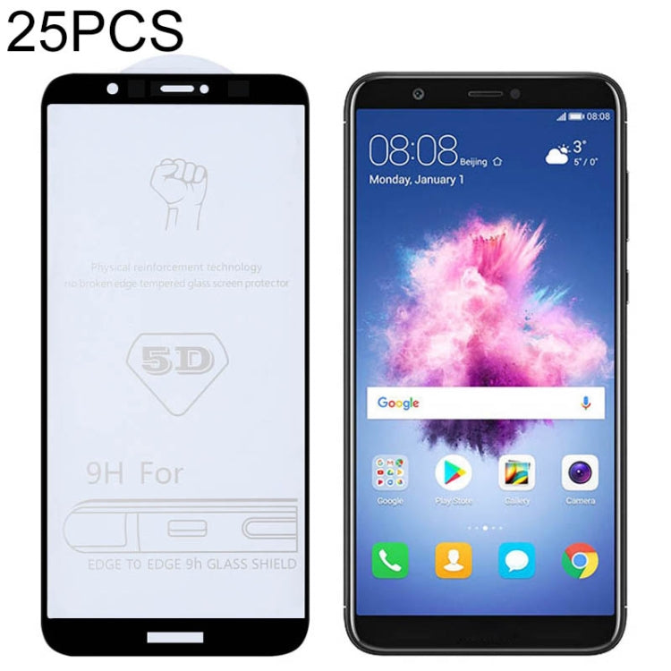 25 PCS 9H 5D Full Glue Full Screen Tempered Glass Film for Huawei Enjoy 7S / P Smart