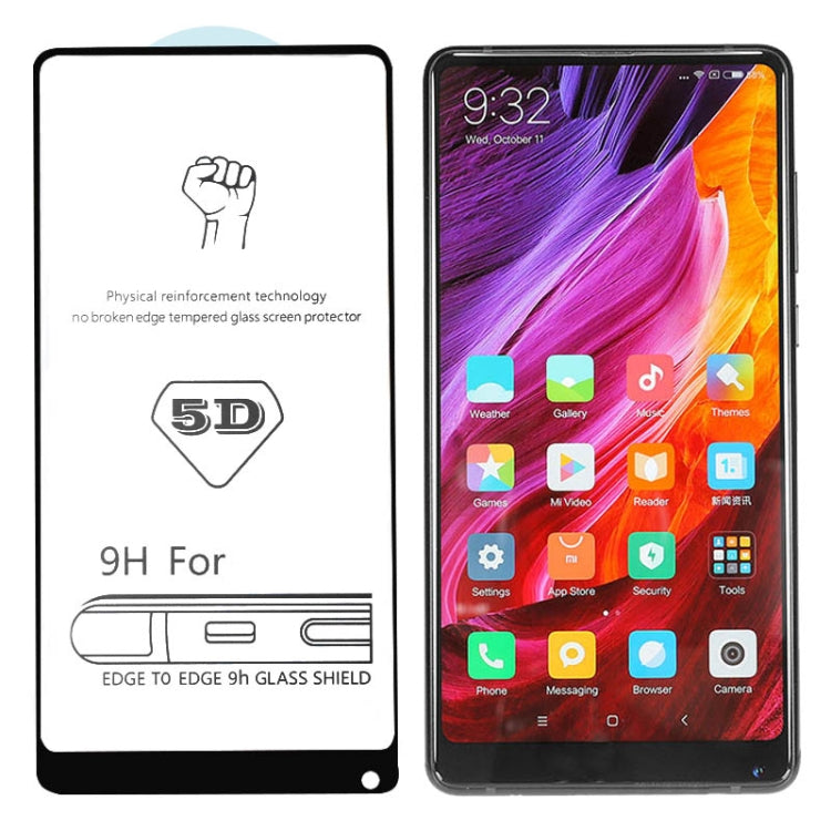25 PCS 9H 5D Full Glue Full Screen Tempered Glass Film for Xiaomi Mi Mix 2