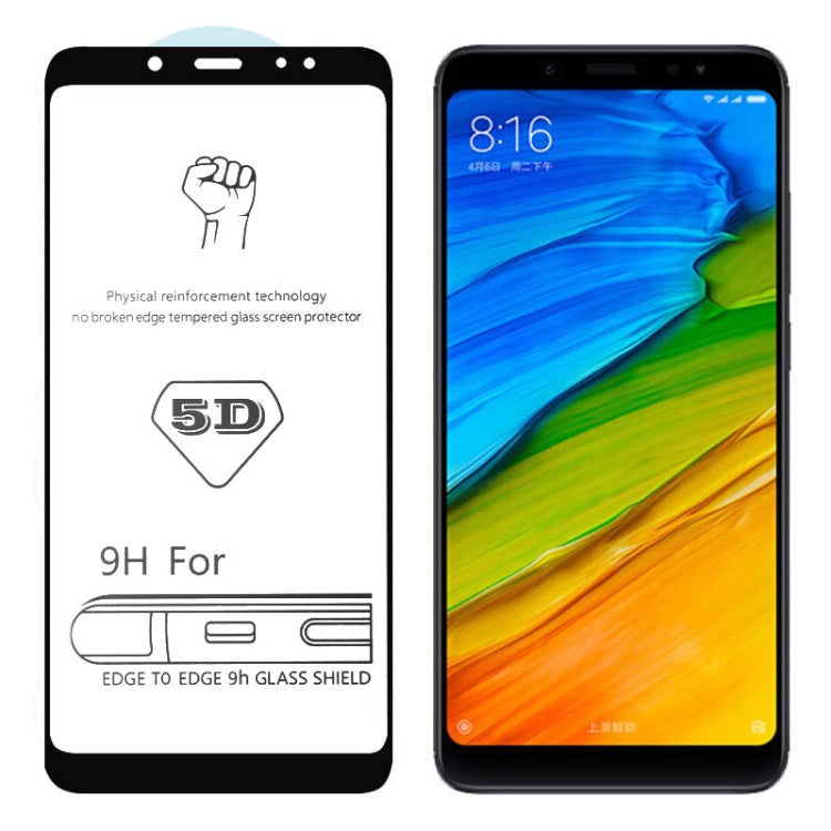 9H 5D Full Glue Full Screen Tempered Glass Film for Xiaomi Redmi Note 6