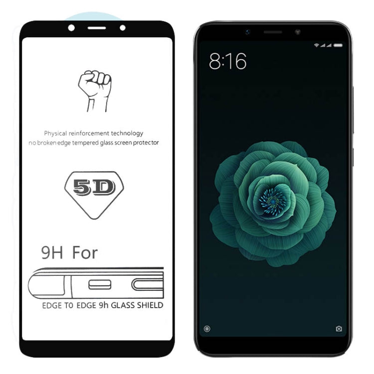 9H 5D Full Glue Full Screen Tempered Glass Film for Xiaomi Mi 6X / A2