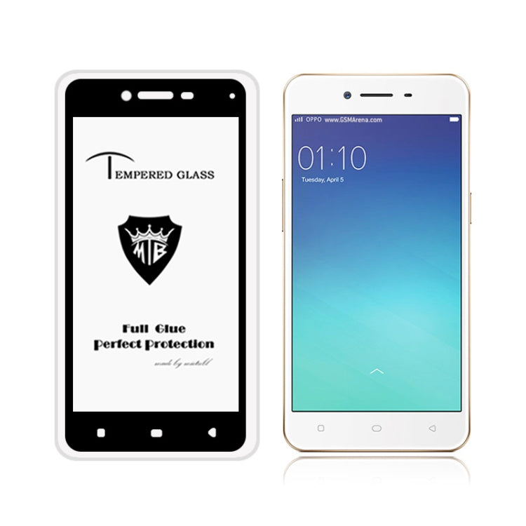 25 PCS MIETUBL Full Screen Full Glue Anti-fingerprint Tempered Glass Film for OPPO A37(Black)