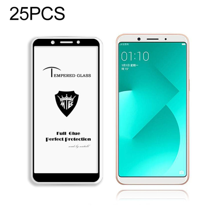 25 PCS MIETUBL Full Screen Full Glue Anti-fingerprint Tempered Glass Film for OPPO A83(Black)