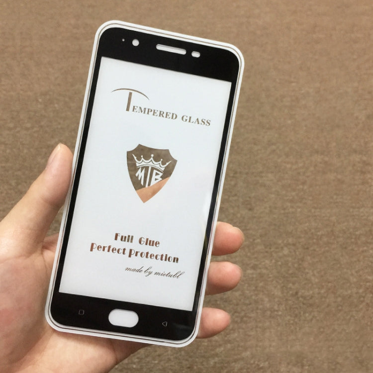 25 PCS MIETUBL Full Screen Full Glue Anti-fingerprint Tempered Glass Film for OPPO F1s(Black)