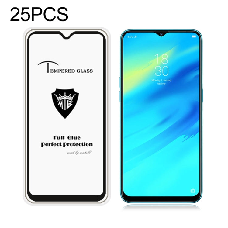 25 PCS MIETUBL Full Screen Full Glue Anti-fingerprint Tempered Glass Film for OPPO Realme 2 Pro(Black)
