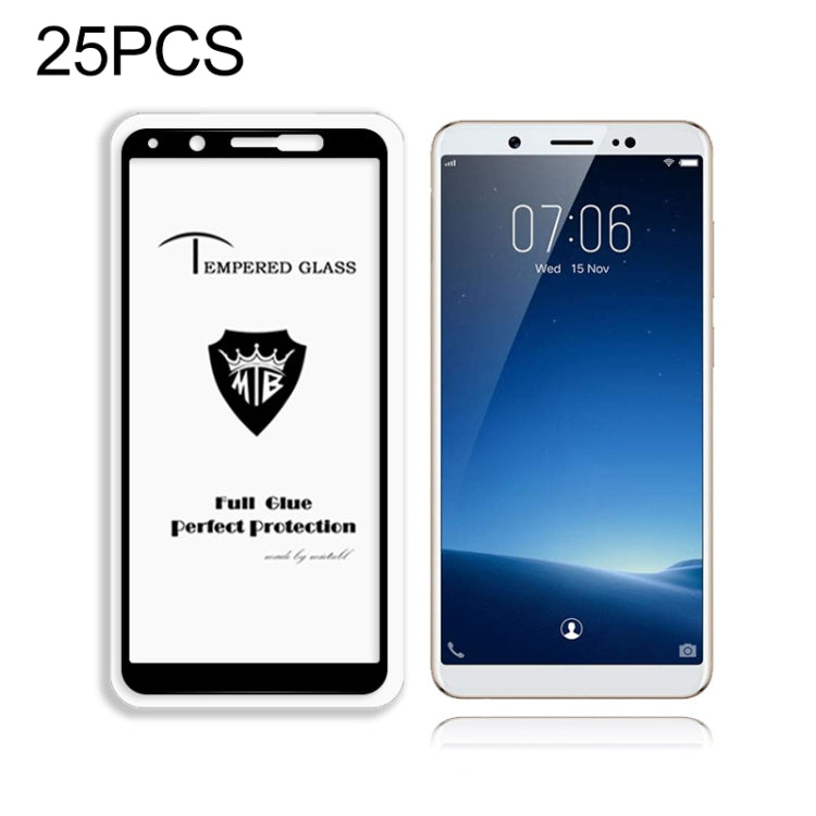 25 PCS MIETUBL Full Screen Full Glue Anti-fingerprint Tempered Glass Film for Vivo V7 (Black)