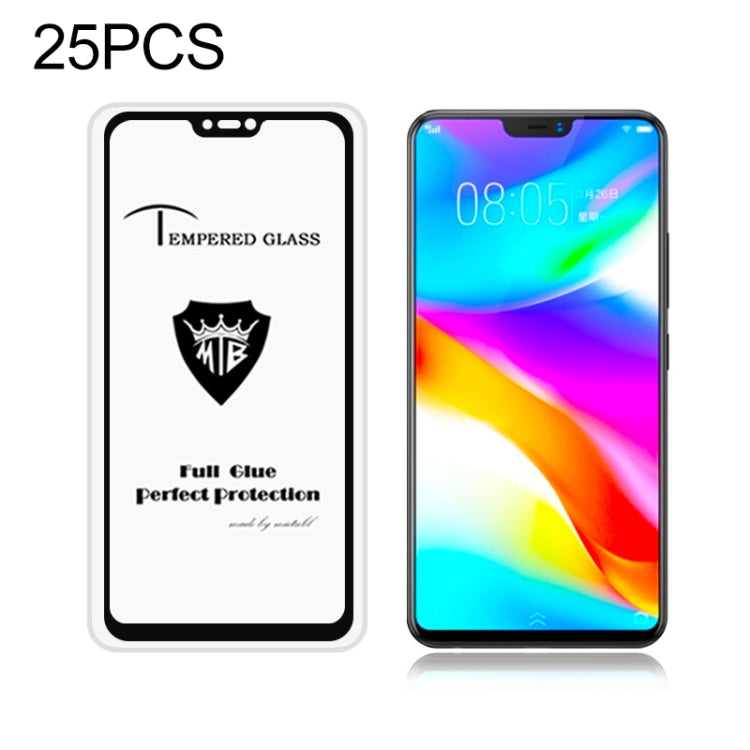 25 PCS MIETUBL Full Screen Full Glue Anti-fingerprint Tempered Glass Film for Vivo V9 (Black)