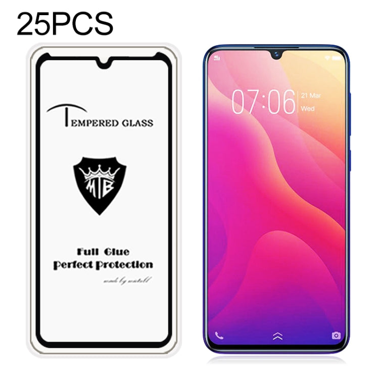 25 PCS MIETUBL Full Screen Full Glue Anti-fingerprint Tempered Glass Film for  Vivo 11i (Black)
