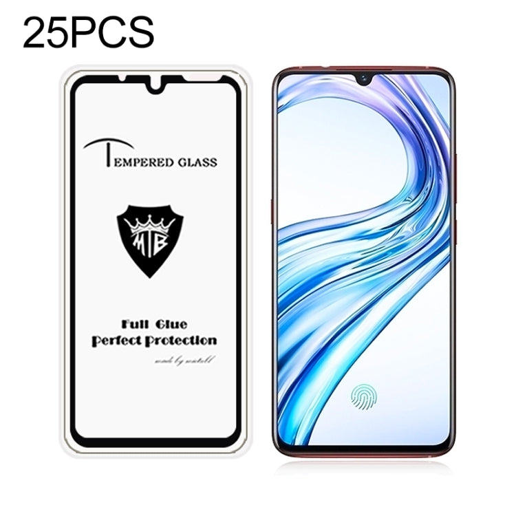 25 PCS MIETUBL Full Screen Full Glue Anti-fingerprint Tempered Glass Film for  Vivo X23 (Black)