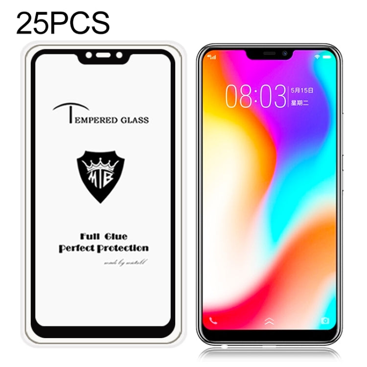 25 PCS MIETUBL Full Screen Full Glue Anti-fingerprint Tempered Glass Film for  Vivo Y81 (Black)