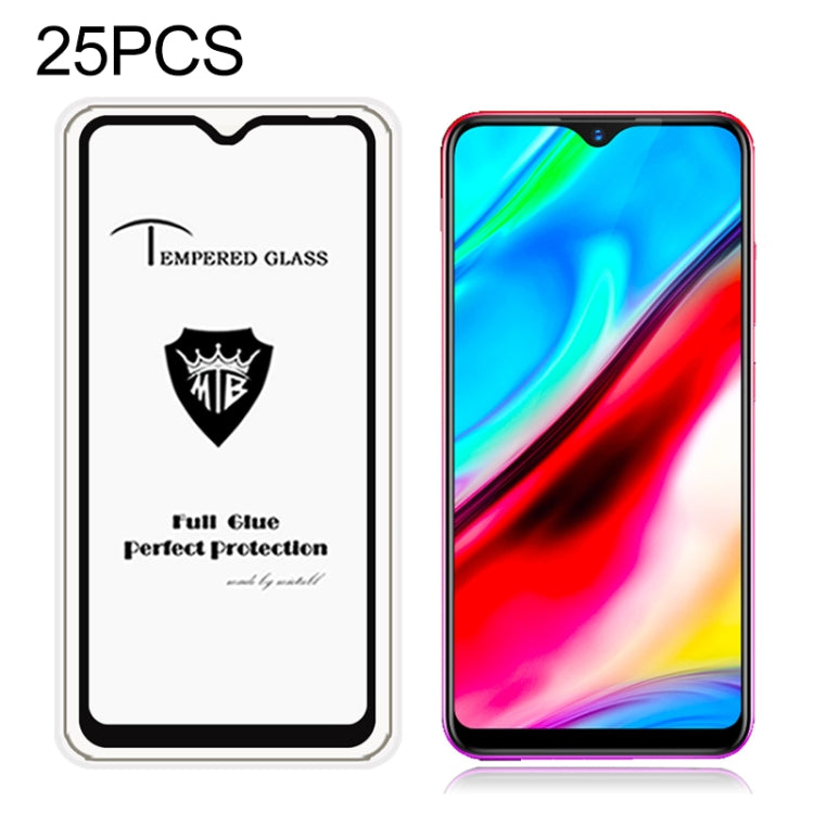 25 PCS MIETUBL Full Screen Full Glue Anti-fingerprint Tempered Glass Film for Vivo Y91 (Black)